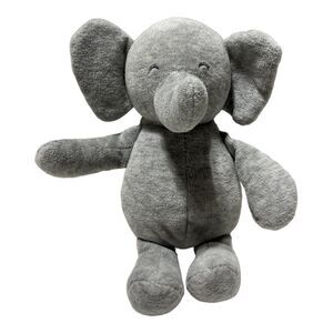 Carters Precious Firsts Elephant Gray Plush Lovey Rattle Baby Stuffed Toy 8"